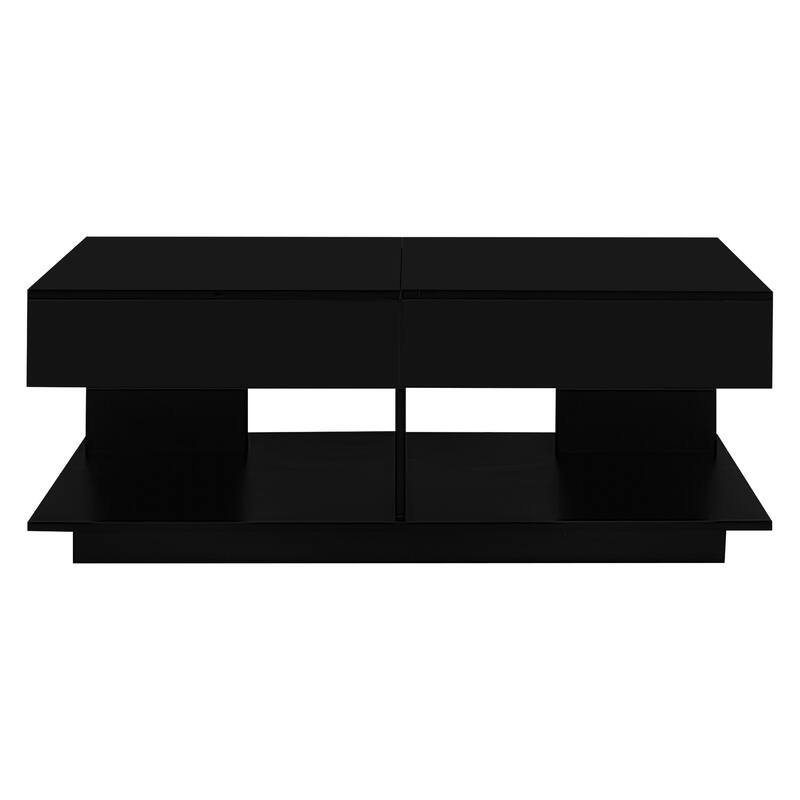 41.3-76.7'' Extendable Coffee Table with Multiple Storage for Living Room