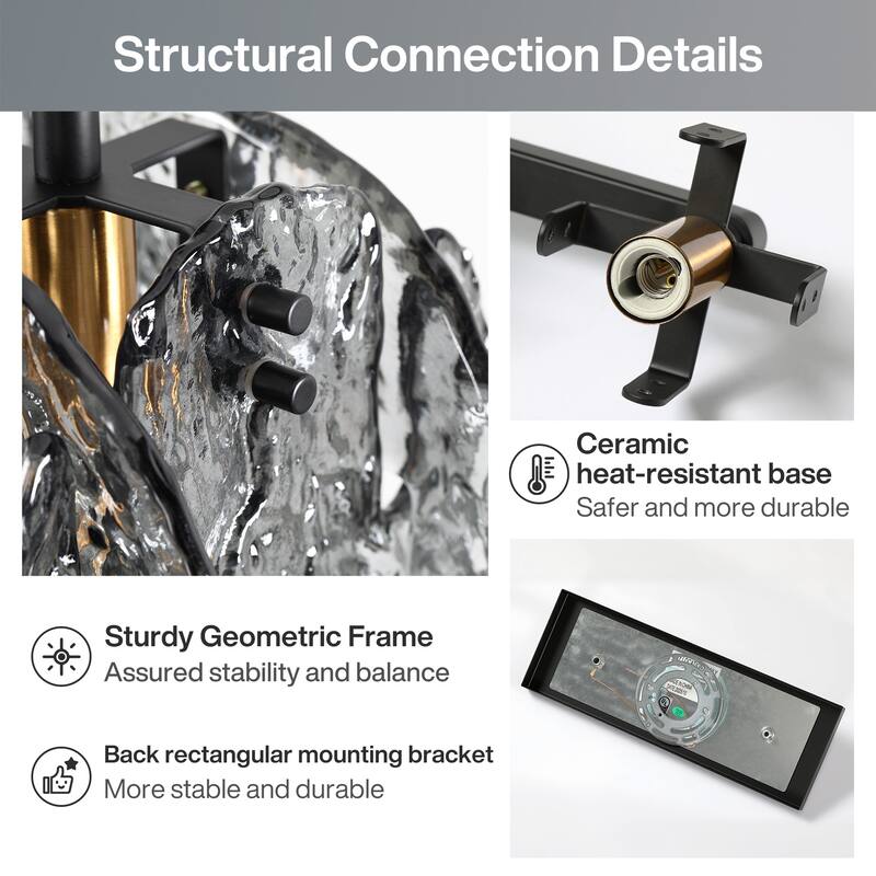 5-Light Linear Chandelier with Hand-Blown Smoke Gray Glass Shades - Smoky Gray