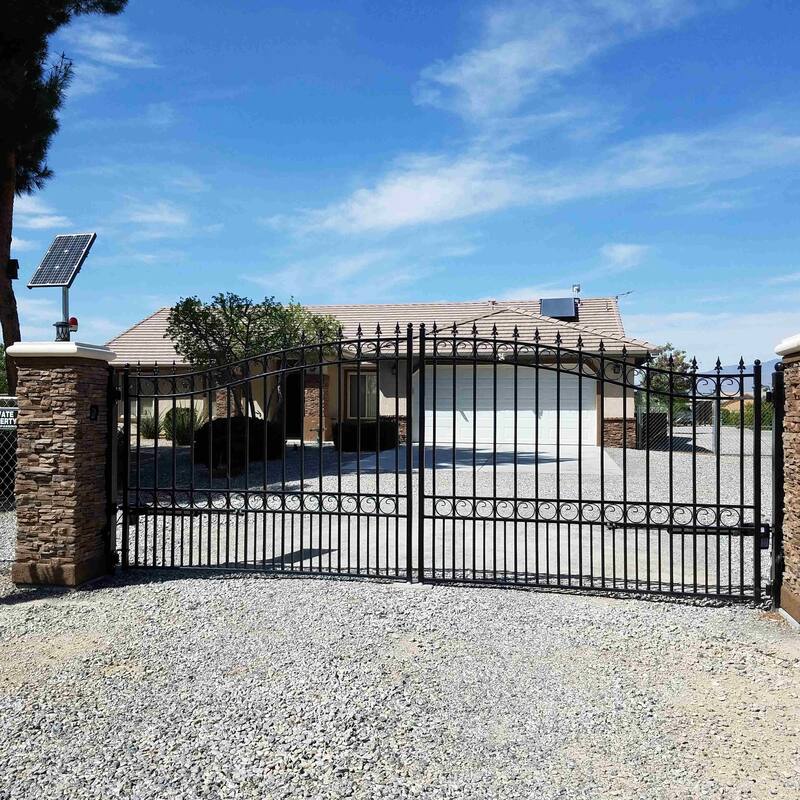 ALEKO Steel 18 ft Dual Swing London Style Driveway Gate with Gate Opener