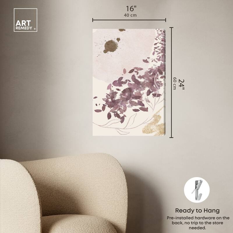 Art Remedy Golden Vineyards Gallery Wrapped Boho Abstract 1 Piece Canvas Wall Art