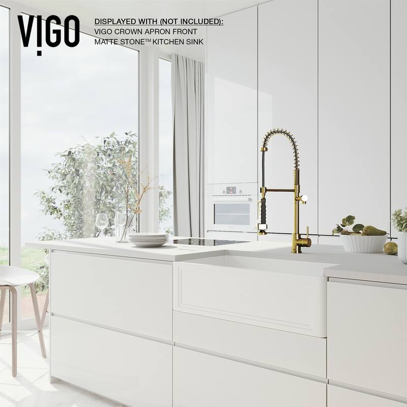 VIGO Zurich 27" H Single Handle Pull-Down Sprayer Kitchen Faucet