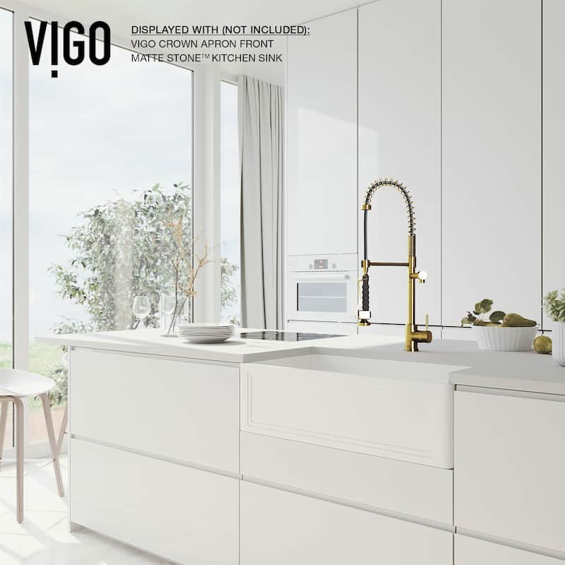 VIGO Zurich 27" H Single Handle Pull-Down Sprayer Kitchen Faucet