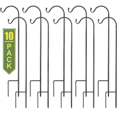 Sorbus Shepherds Hooks for Outdoor Extendable Garden Planter Stakes Bird Feeder Décor Lights Lanterns Flower Baskets - Set of 10