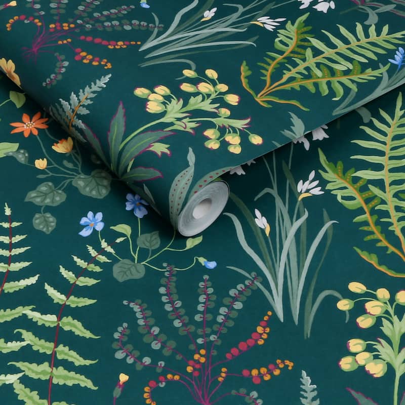 Graham & Brown Oshibana Teal Wallpaper