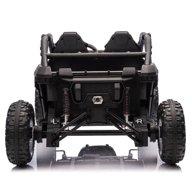 24V Two-seater Kids Ride w/Parents Control,20in seat width,400W Super high power,Horn,Rear storage space,For Kids aged 3+