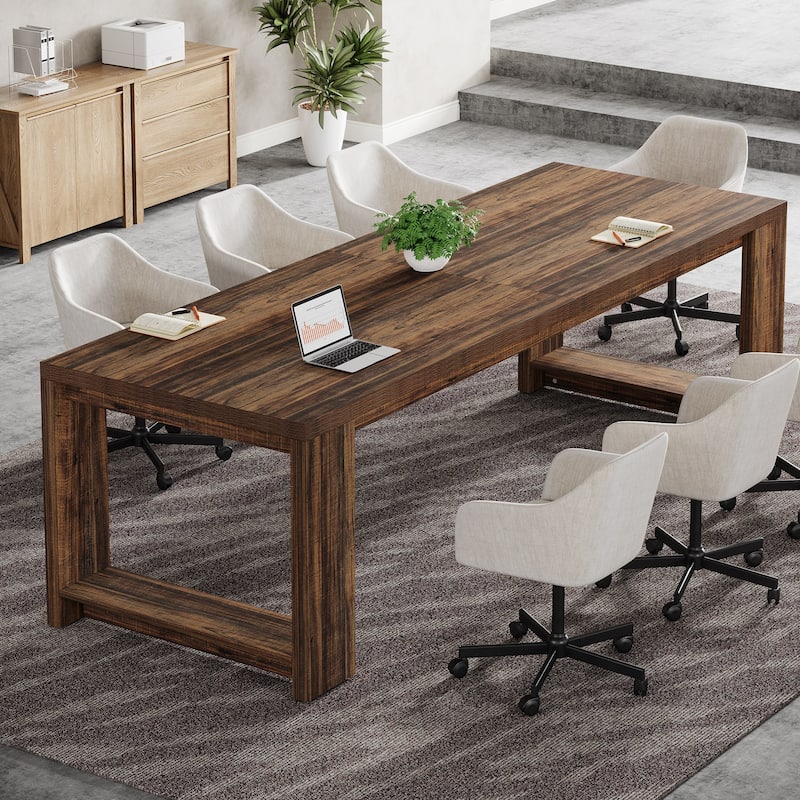 7 ft Conference Table for 6 to 8 People - 86.6" L x 27.6" W x 29.5" H