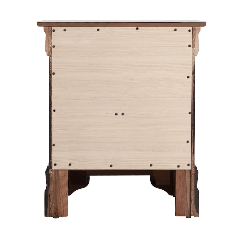 Traditional 21-in Metal Handholder 2-Drawer Wood Nightstand