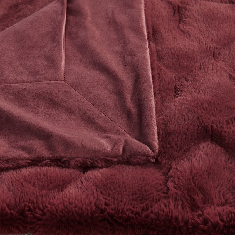 Jacquard rabbitfake fauxfur throw blanket 50"x60"