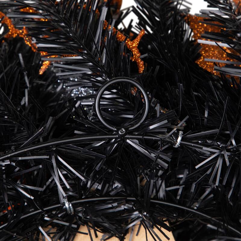 Glittered Haunted House Artificial Halloween Wreath - 24" - Unlit