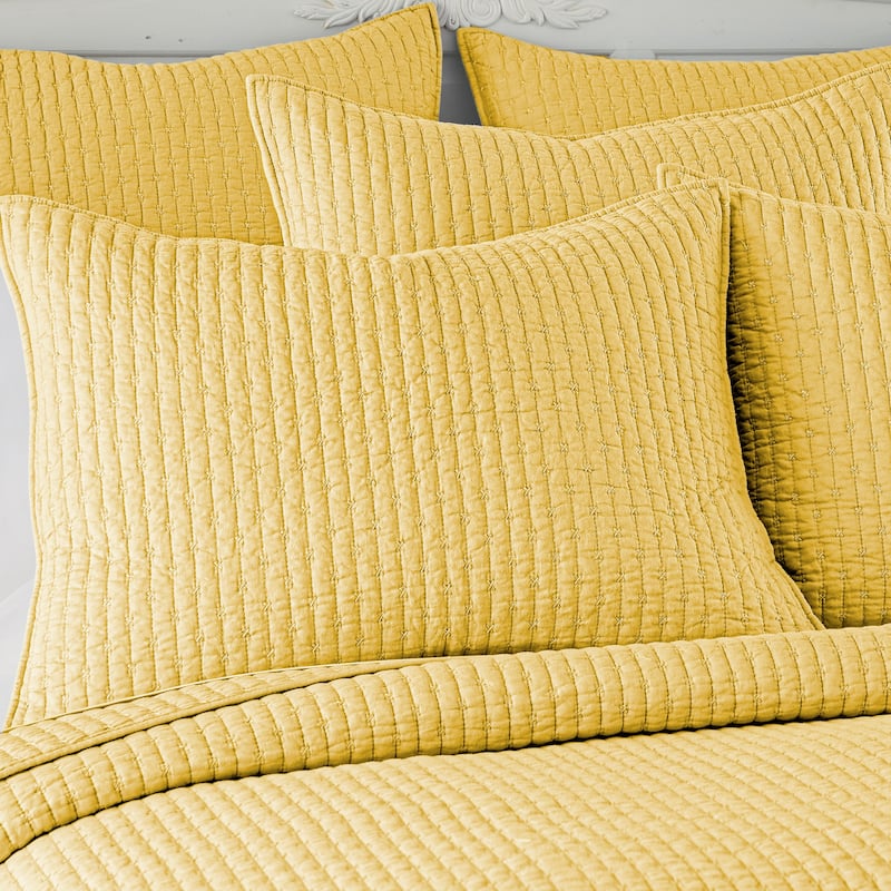 Cross Stitch Yellow Full/Queen Quilt Set - Levtex Home