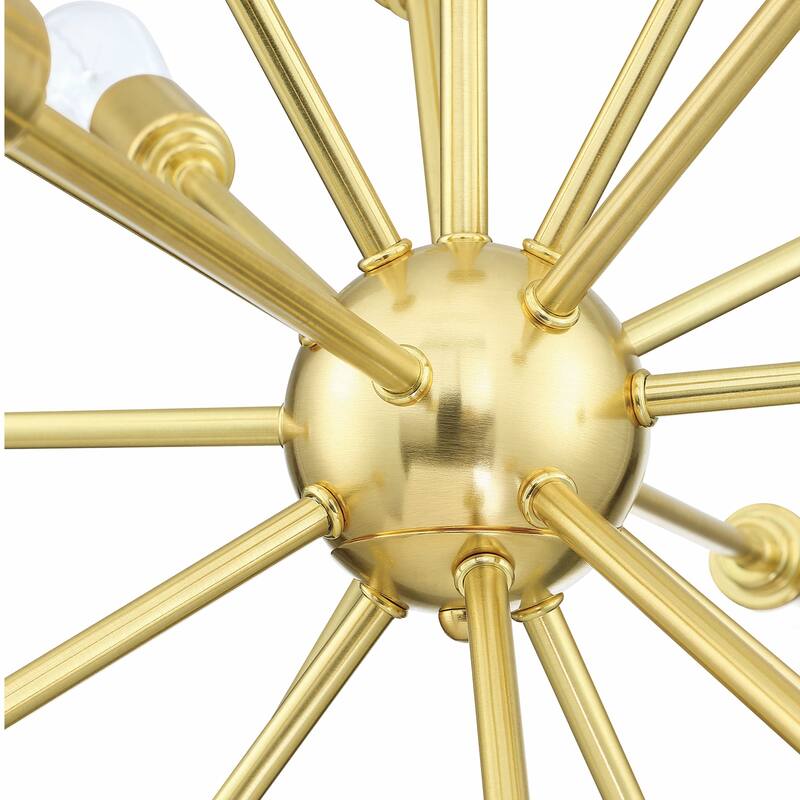 18-Light Sputnik Sphere Chandelier in Black and Gold Finish