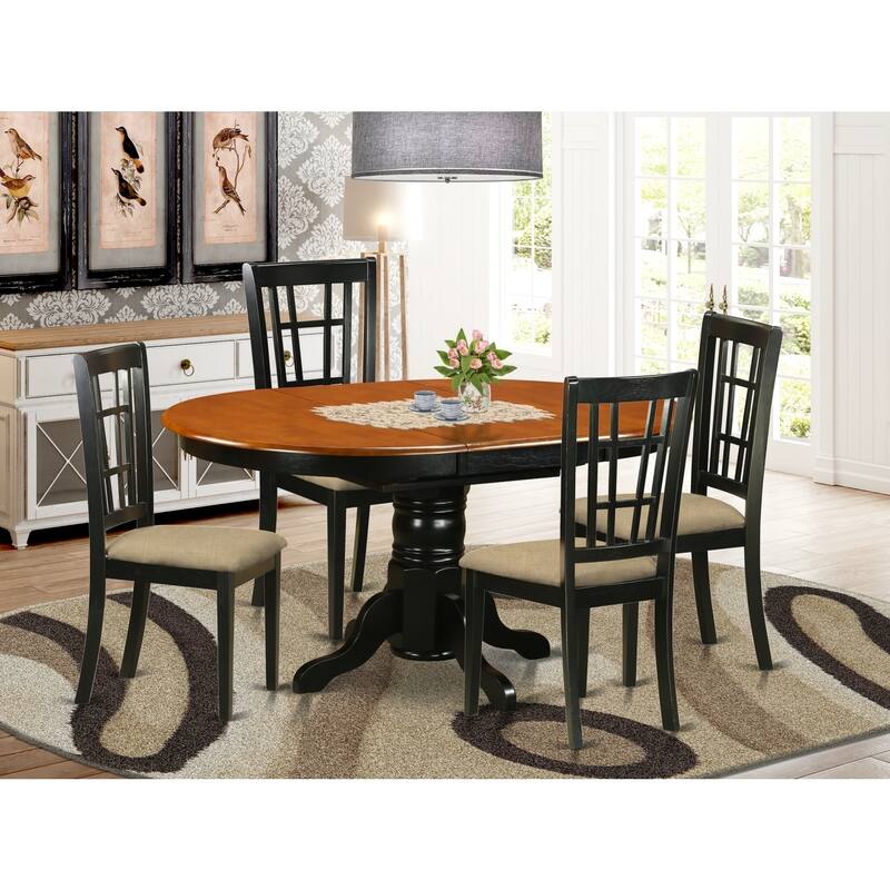 Dining Table Set 5 Piece - Modern Kitchen Table & Chair Set - Wood Dining Room Furniture
