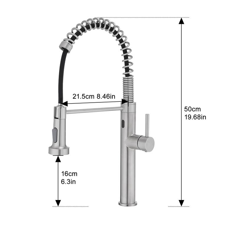 Touchless Chrome Sensor Single Handle Pull Down Kitchen Faucet