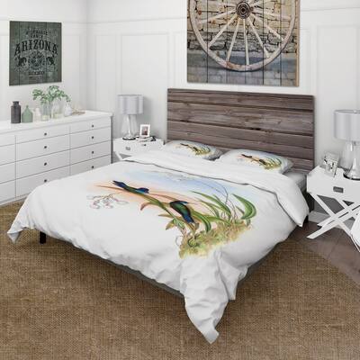 Designart 'Vintage Hummingbird III' Traditional Duvet Cover Set
