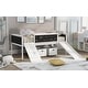preview thumbnail 3 of 17, Climbing Frame & Rope Design Loft Bed with Slide and Double-sided Chalkboard, Twin size, White