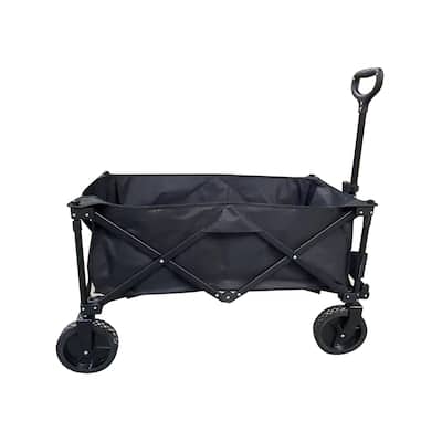 ALEKO Collapsible Folding Utility Wagon Cart with Wheels Black