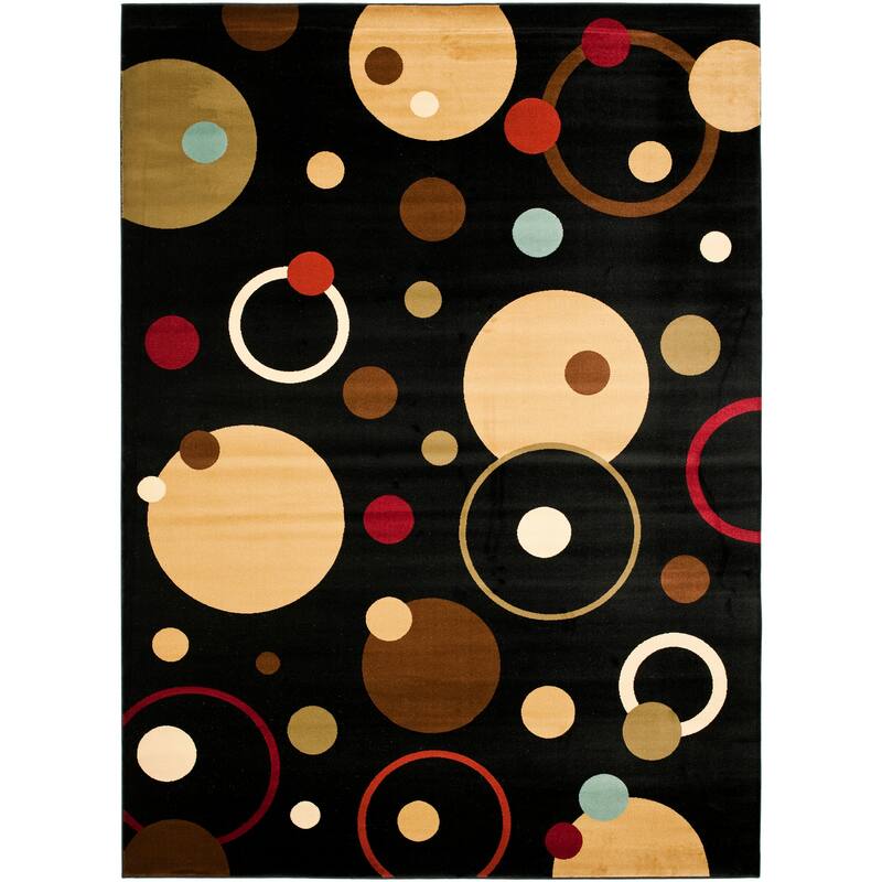 SAFAVIEH Porcello Jonila Modern Painterly Geometric Pattern Area Rug - 6'7" x 9'6" - Black/Multi