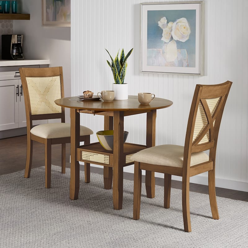 Plaga Cane Accent 3-Piece Dining Set by iNSPIRE Q Classic
