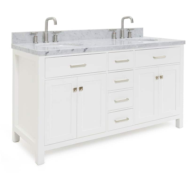 Ariel H061DCWOVO Bristol 61" Free Standing Double Oval Basin Vanity