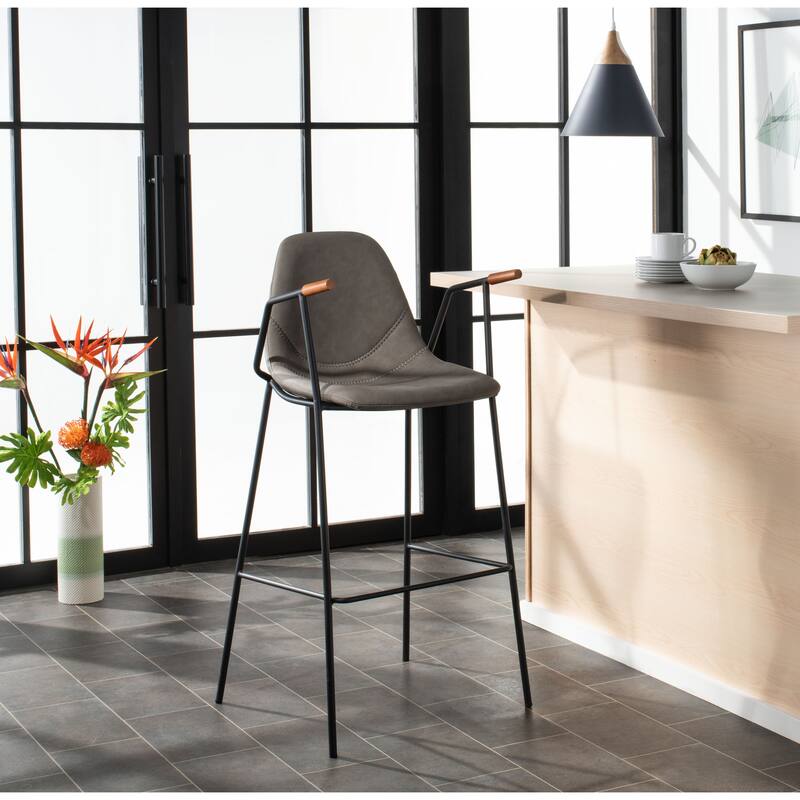 SAFAVIEH Coral Mid-Century Bar Stool - 25" W x 21.5" D x 39" H - 21Wx21Dx42H