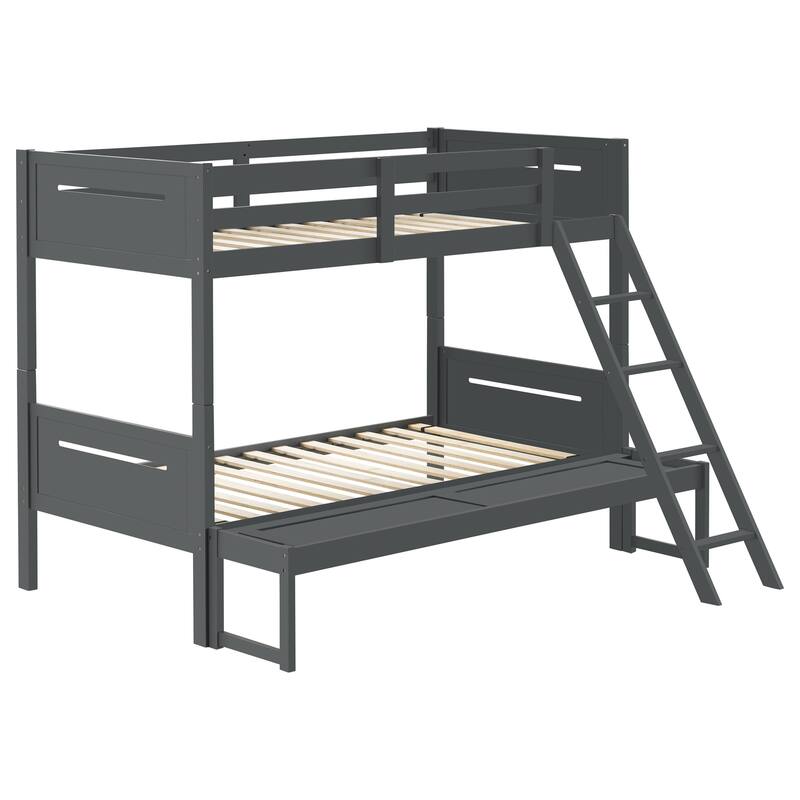 Littleton Transitional Wood Bunk Bed with Slatted Mattress