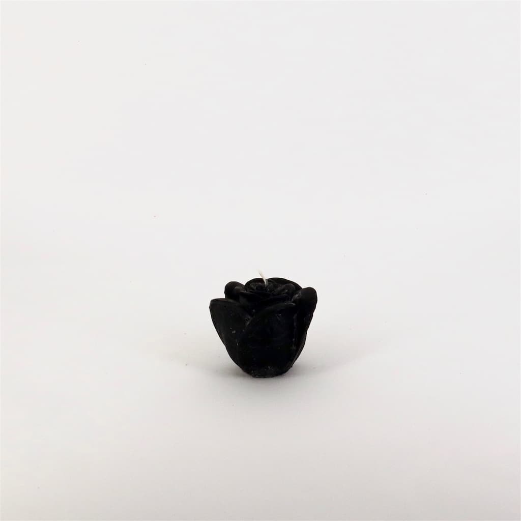 Small 1-Wick Rose Candle 3.35"Dia x 2.55" Black - Black