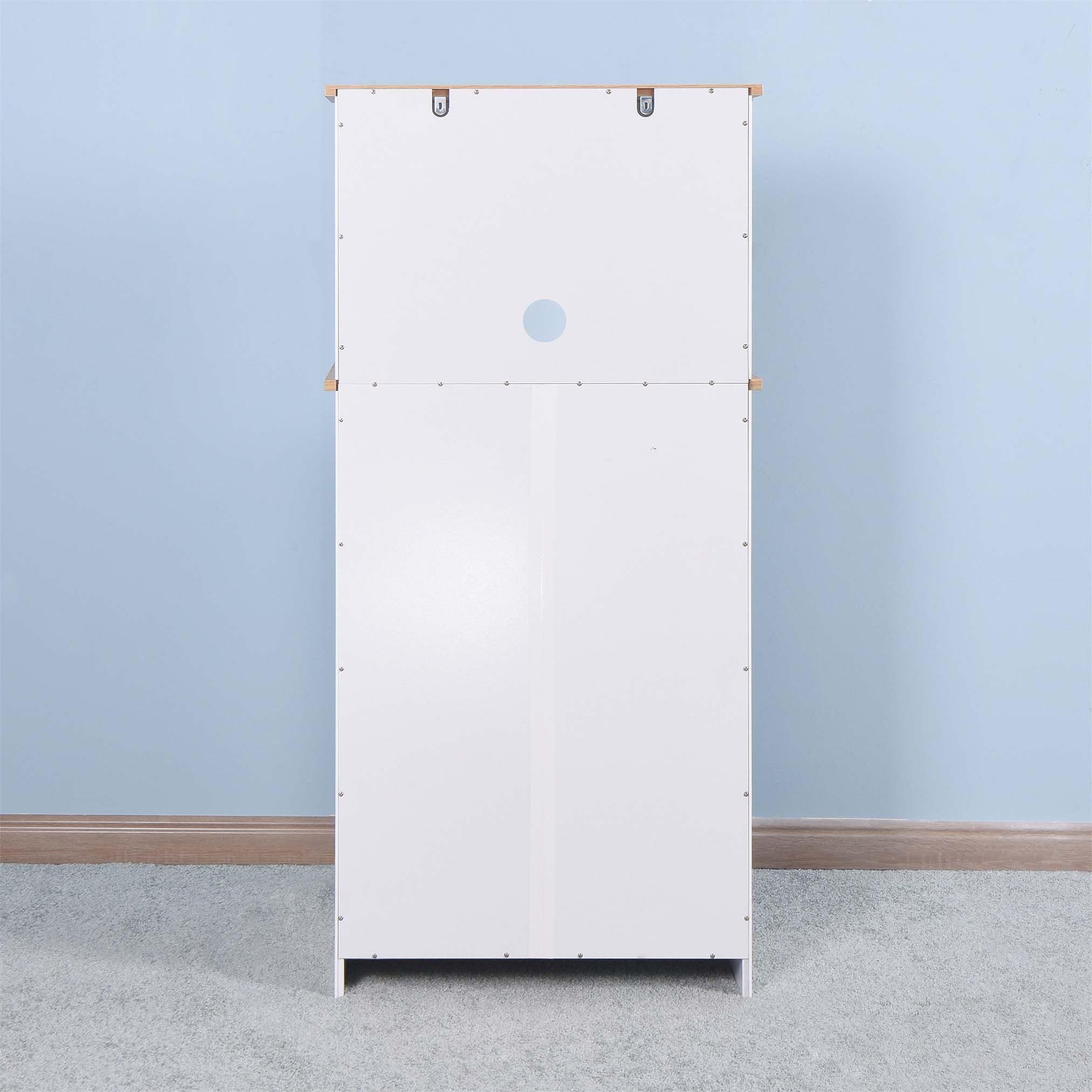 Vintage Farmhouse Kitchen Pantry Cabinet with Embossed Texture, 2 Large Drawers, 8 Door Shelves, and 3 Adjustable Shelves