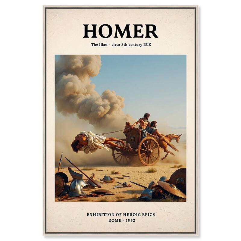 Iliad Illustrated Canvas by Art Remedy - Silver - 24" x 36"
