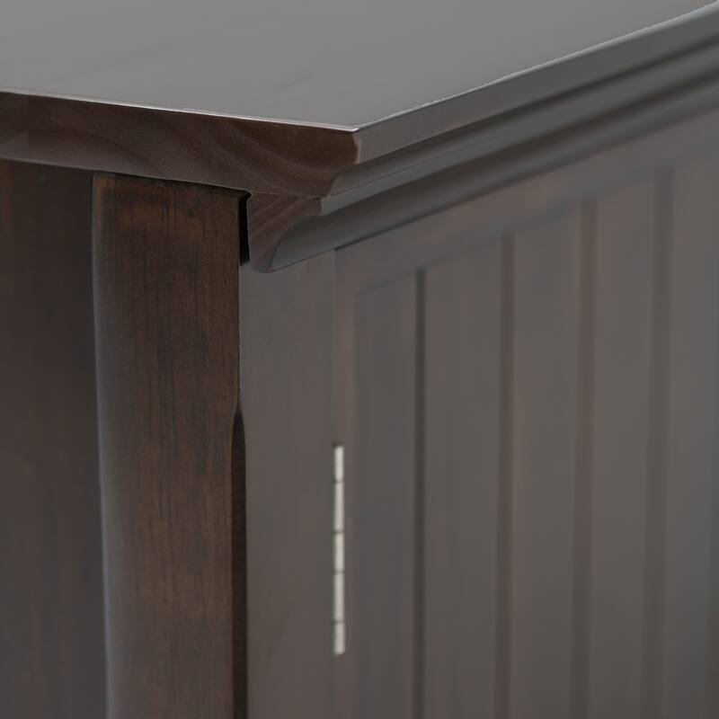 WYNDENHALL Normandy Solid Wood 36 inch Wide Small Storage Bench and 36 inch Wide Storage Cabinet