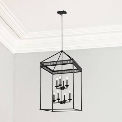 Comfort Lighting Eight Light Chandelier Angelica Woodruff Antique Bronze - Exact Size