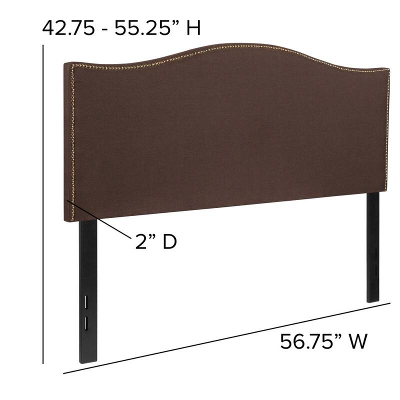 Arched Upholstered Headboard with Nailhead Trim