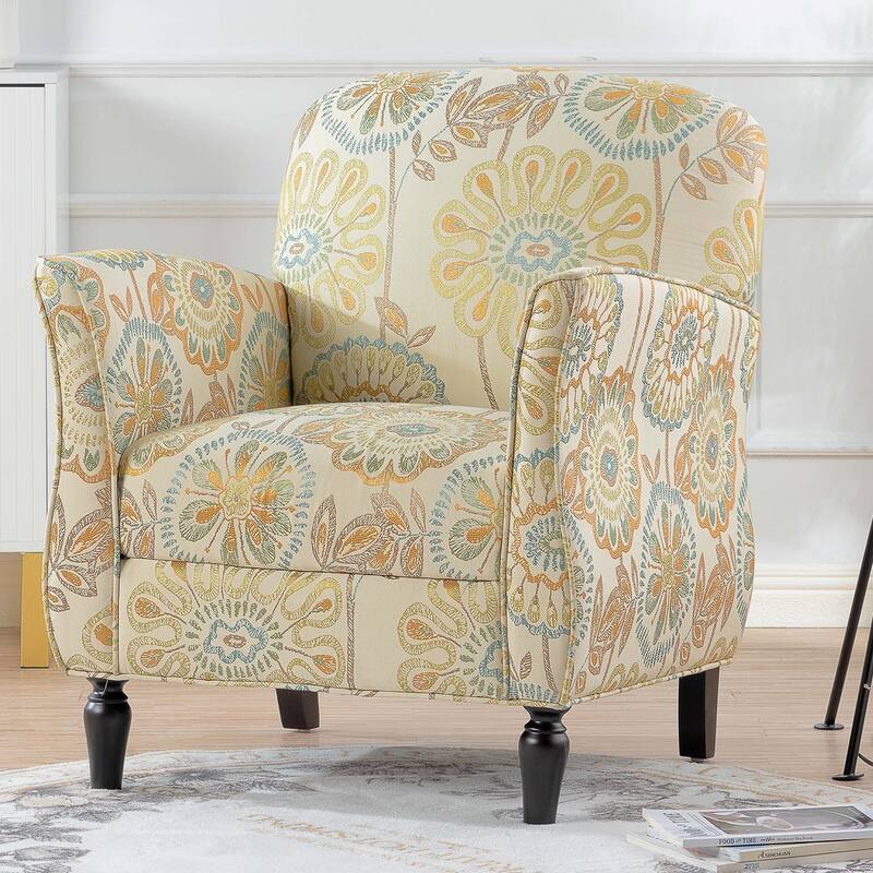 GDFStudio - Fabric Upholstered Accent Chair with Birch Legs