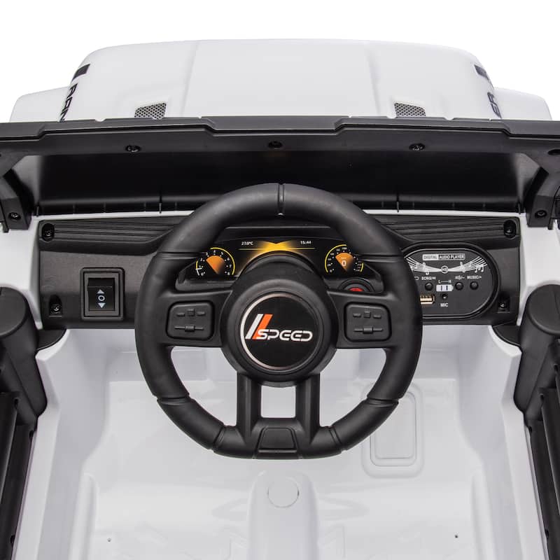 12V Kids Ride-On Car with Remote Control, Dual Drive, Bluetooth, MP3, Four-Wheel Suspension, Headlights for Ages 2-4