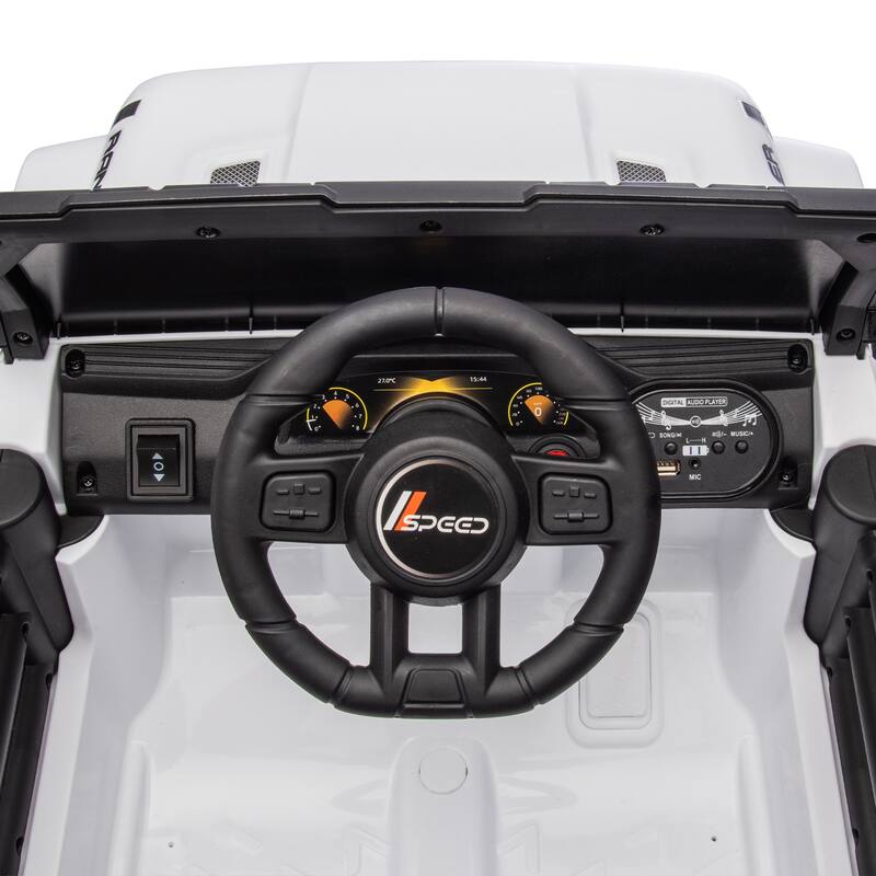 12V Ride-On Car for Kids with Remote Control, Four-Wheel Suspension, Music, Bluetooth, and MP3 for Ages 2-4