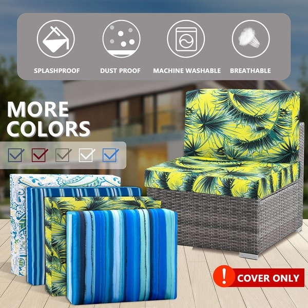 6 Pcs Outdoor Cushion Covers 23x25x4 Patio Cushions Covers Replacement Waterproof with Zipper Covers Only On Sale Bed Bath Beyond 39381638