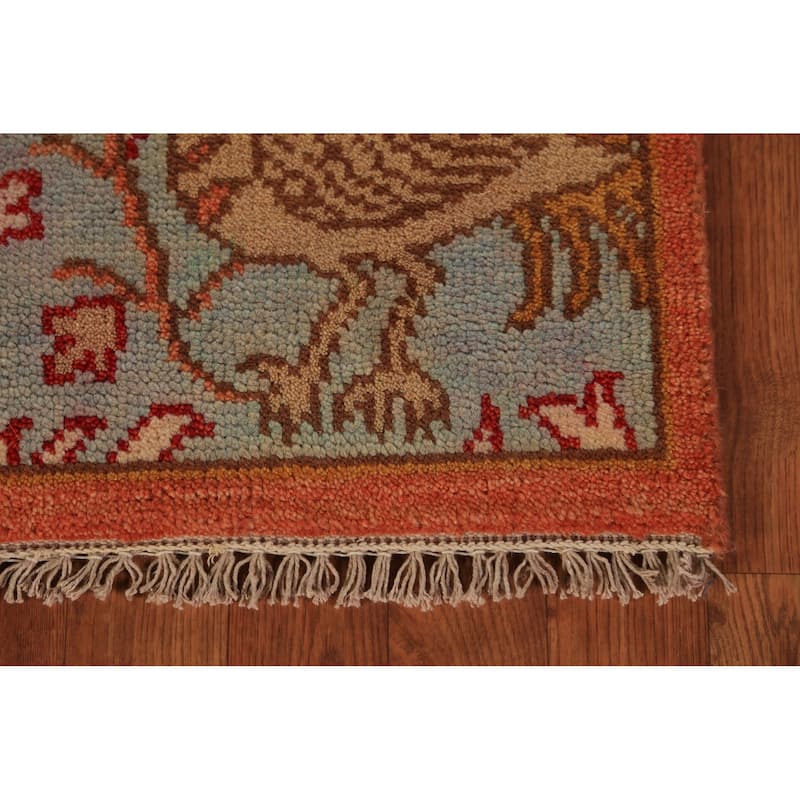 Animals Design Ziegler Indian Runner Rug Handmade Wool Carpet - 2'6"x 8'1"