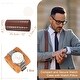 preview thumbnail 10 of 15, Watch Travel Case for Men Crocodile Pattern Leather Watch Roll Travel Case Portable Watch Storage Box Brown - 3 Slots