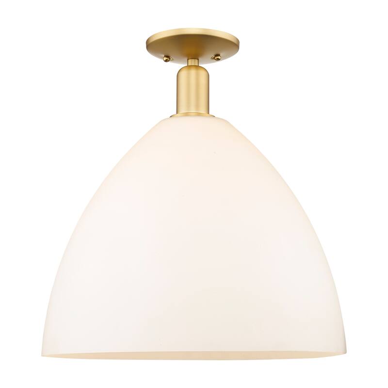 Innovations Lighting Endless Possibilities Arcadia - Bristol - 1 Light 16" Semi-Flush Mount - Satin Gold/Matte White