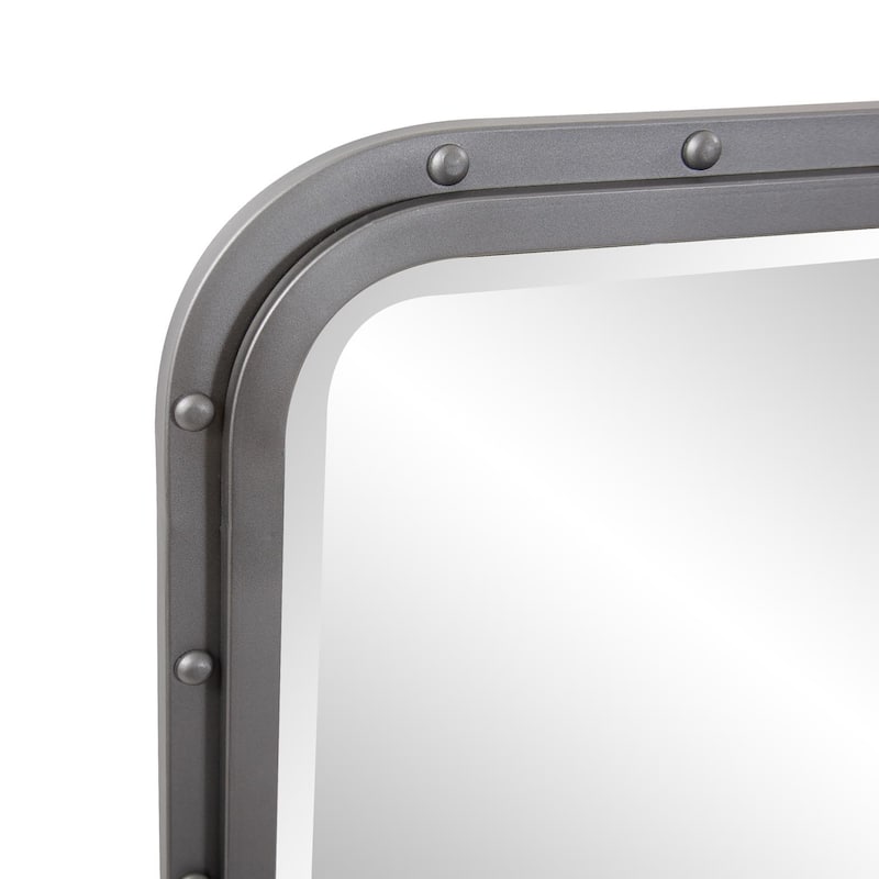 Allan Andrews Metal Framed Industrial Mirror with Rivet Details