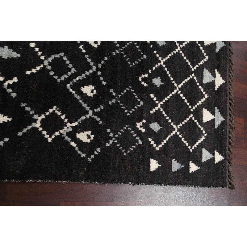 Geometric Vegetable Dye Moroccan Berber Oriental Area Rug Handmade - 4'6" x 6'11"