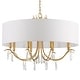 preview thumbnail 3 of 7, Rollins 8 Light Antique Gold Chandelier - 32"W x 24"H