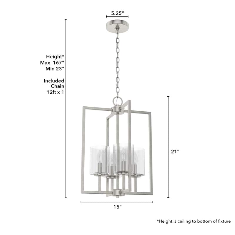 Hunter Kerrison Geometric Pendant - Seeded Glass - Square or Linear - Dining Room, Entry, Island - Contemporary, Industrial