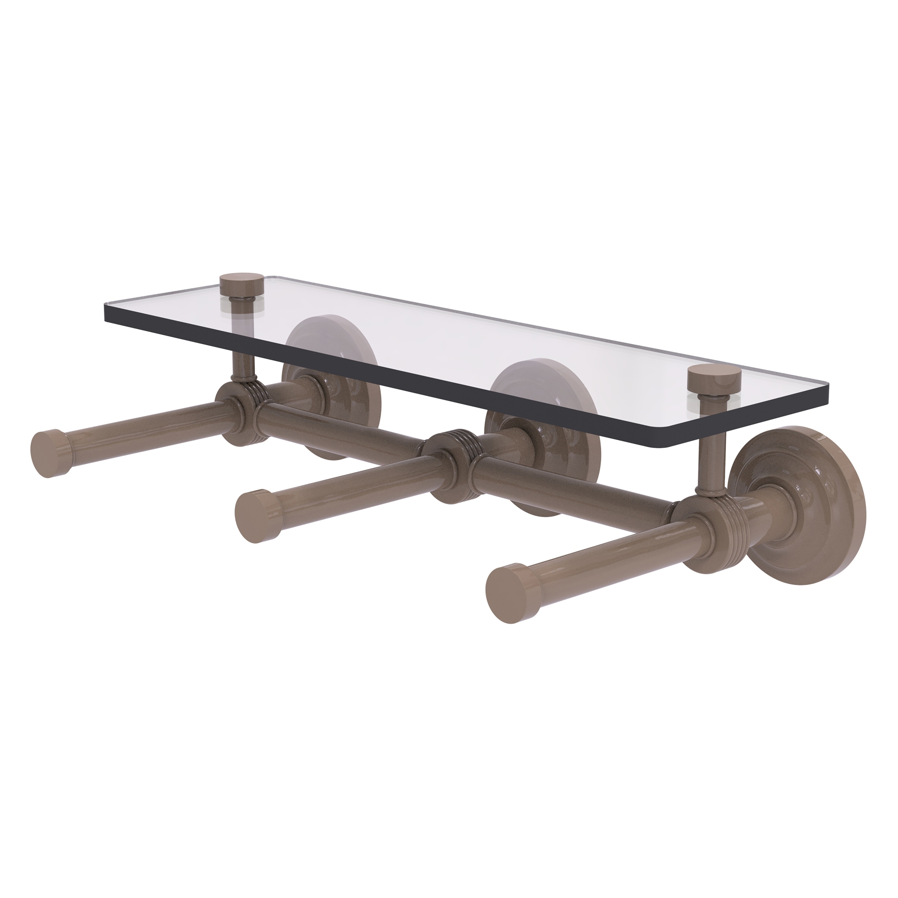Allied Brass Que New Collection Horizontal Reserve 3 Roll Toilet Paper Holder with Glass Shelf