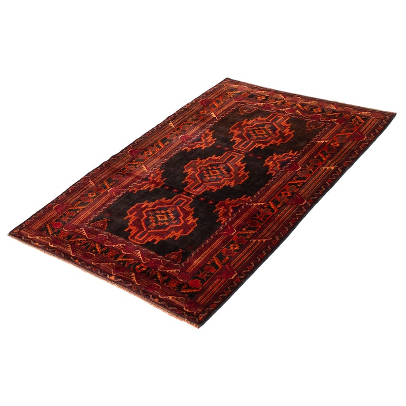 Teimani Black Rug 4'3" x 6'9" - 4'3 x 6'9