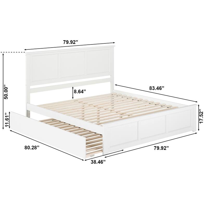 AFI Madison Platform Bed with Matching Footboard & Trundle