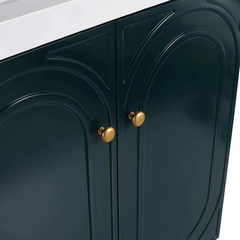 Modern 30 Inch Freestanding Bathroom Vanity Base without Sink, Storage Cabinet with Soft-Close Doors and Adjustable Shelves