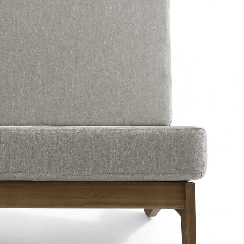 Outdoor Furniture Teak Wood Armless Loveseat Sofa With Cushion