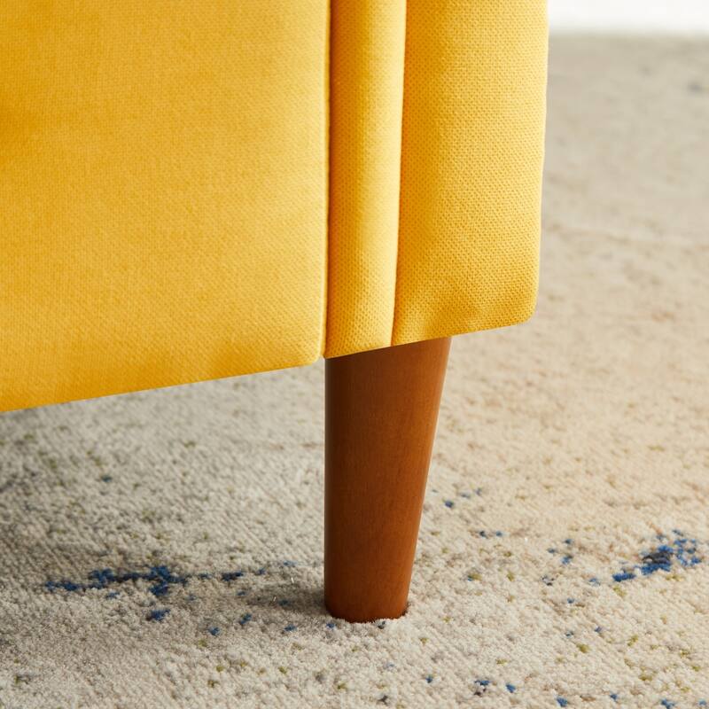 Storage Ottoman Bench with Safety Hinge, Upholstered Storage Bench with Seating for Living Room