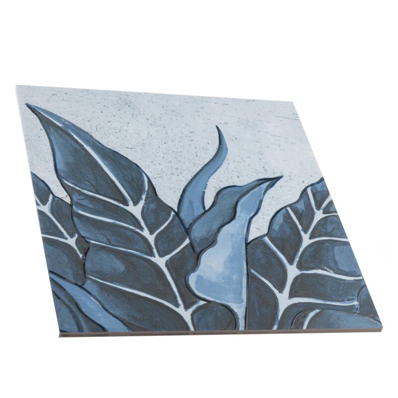 Merola Tile Nusa Botanic Sapphire 9-3/4" x 9-3/4" Porcelain Floor and Wall Tile
