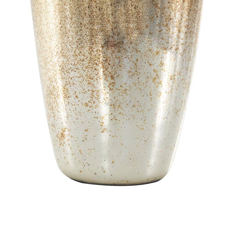 Copper Glass Speckled Ombre Living Room Decorative Jars with Textured Top Knob and Gold and Beige Accents